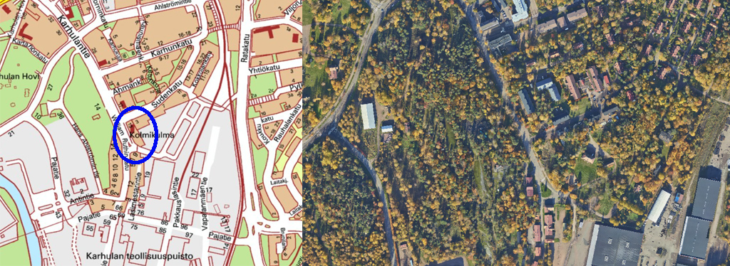 Kuvassa Sudenkatu 1 karttakuva