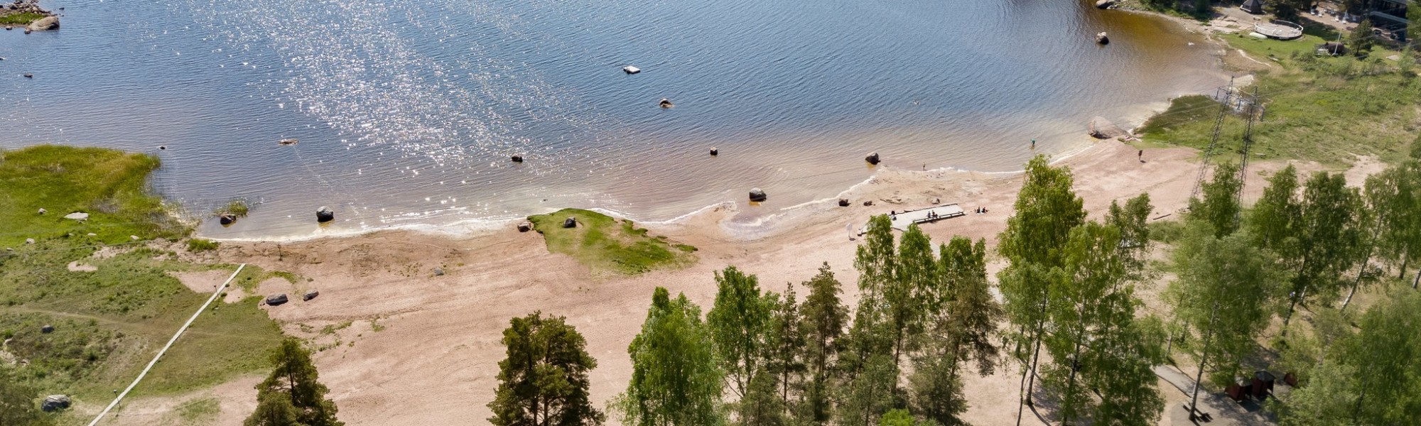 Ilmakuva Santalahden uimarannasta