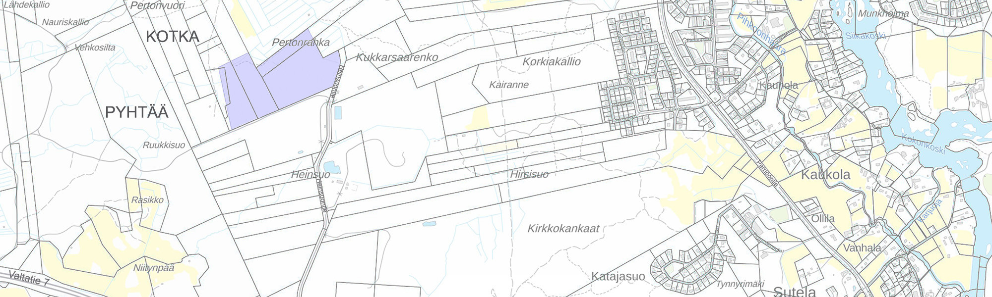 Kuvassa esitetty Heinsuon kaava-alueen sijainti.