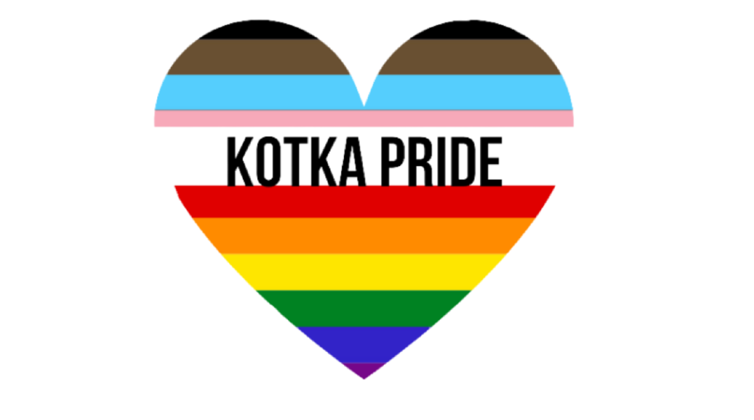 Kuvituskuvassa värikäs Kotka Pride -sydän