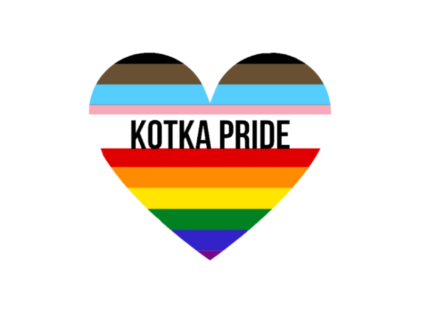 Kuvituskuvassa värikäs Kotka Pride -sydän