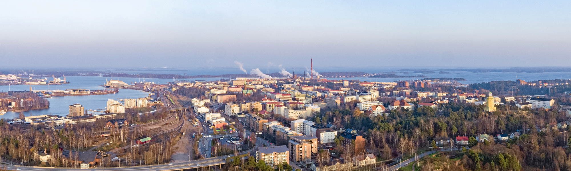 Kotka during the autumn, aerial photo of Kotkansaari