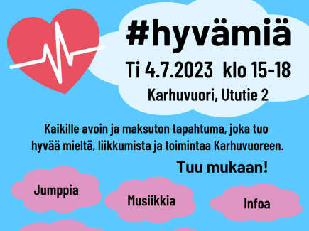 Kuvassa #hyvämiä -tapahtuman tiedot.