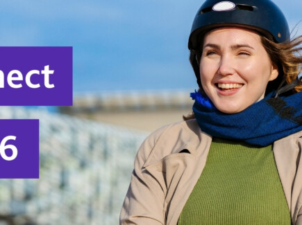 Kuvassa nainen ja tekstiä: Work & Connect 28.1. klo 13-16.