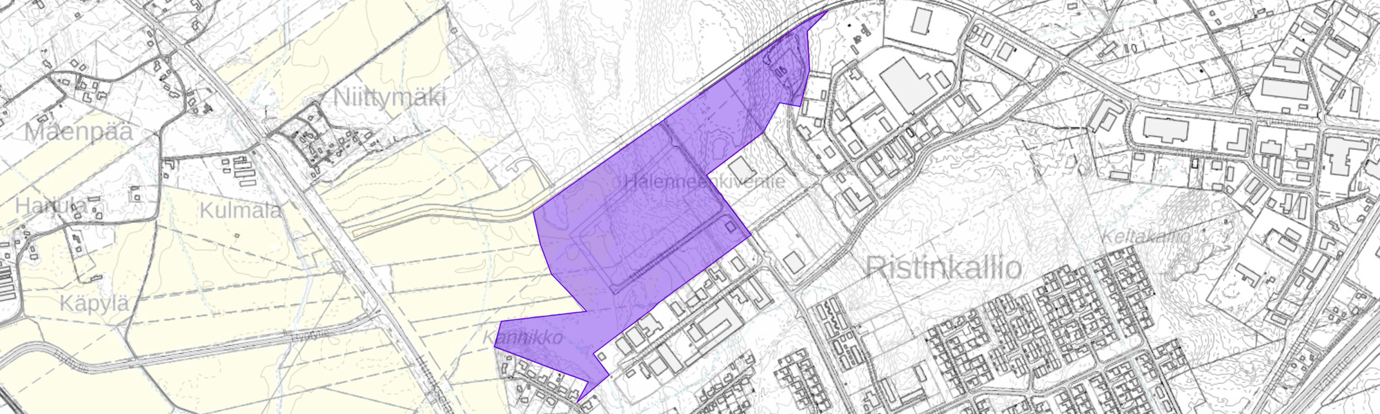 Hitsarinkadun alue asemakaava ja asemakaavamuutosalue