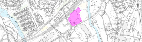 Ahlströmintie 18 kaava-alueen rajaus kuvana