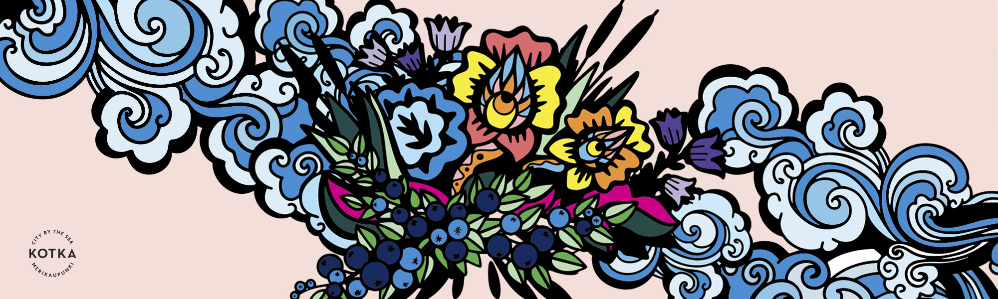 Osa Eka Kososen teoksesta. Vettä ja kukkia.